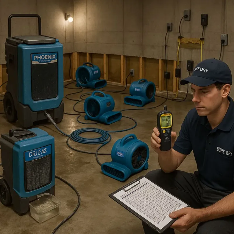Structural Drying and Dehumidification process in Marion County, SC
